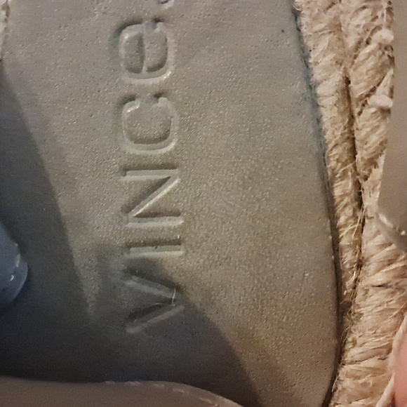 Vince Edie Leather Espadrille Gray 9 Casual  Boho Vacaay Festival Neutral Preown - Picture 8 of 10